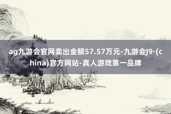 ag九游会官网卖出金额57.57万元-九游会J9·(china)官方网站-真人游戏第一品牌