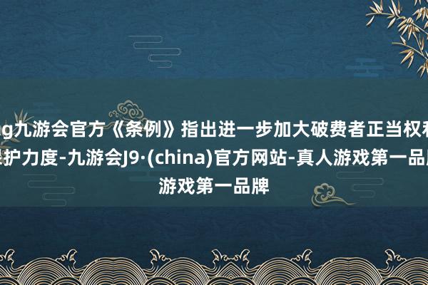 ag九游会官方《条例》指出进一步加大破费者正当权利保护力度-九游会J9·(china)官方网站-真人游戏第一品牌