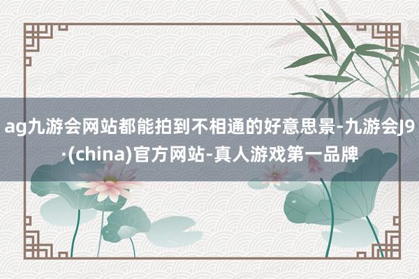 ag九游会网站都能拍到不相通的好意思景-九游会J9·(china)官方网站-真人游戏第一品牌