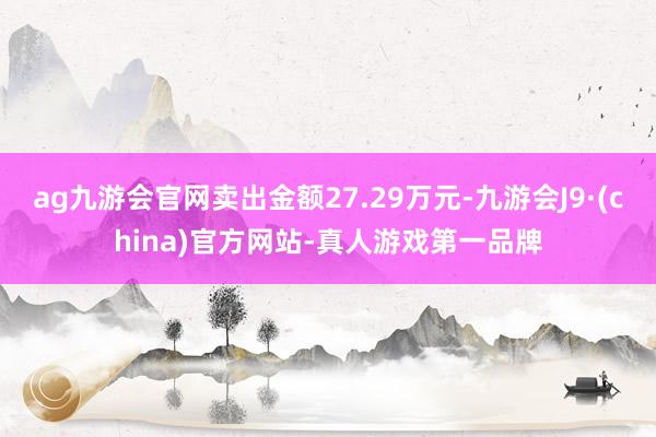 ag九游会官网卖出金额27.29万元-九游会J9·(china)官方网站-真人游戏第一品牌