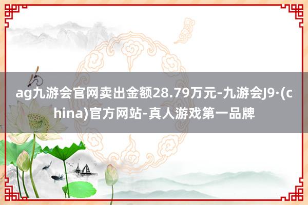 ag九游会官网卖出金额28.79万元-九游会J9·(china)官方网站-真人游戏第一品牌