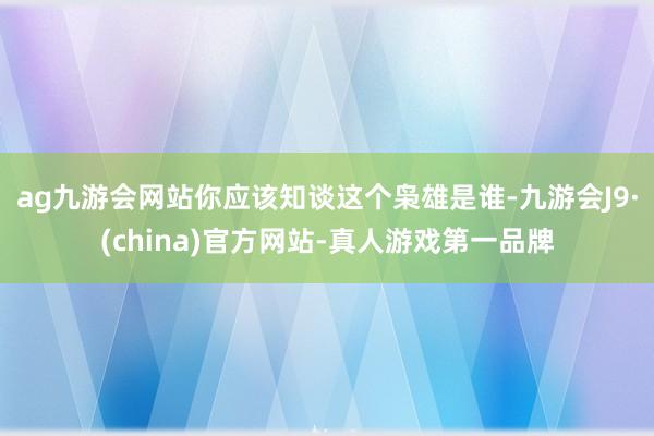 ag九游会网站你应该知谈这个枭雄是谁-九游会J9·(china)官方网站-真人游戏第一品牌