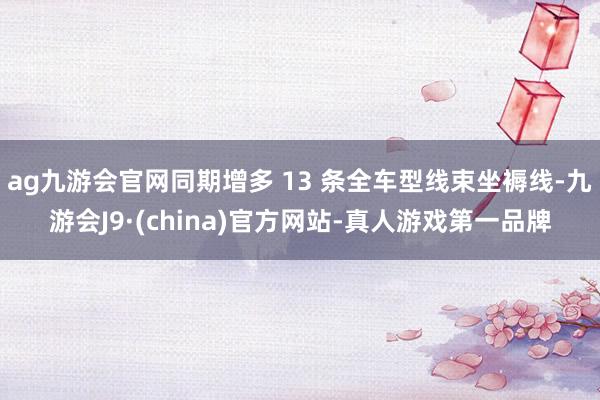 ag九游会官网同期增多 13 条全车型线束坐褥线-九游会J9·(china)官方网站-真人游戏第一品牌